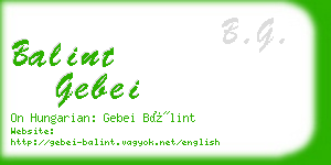 balint gebei business card